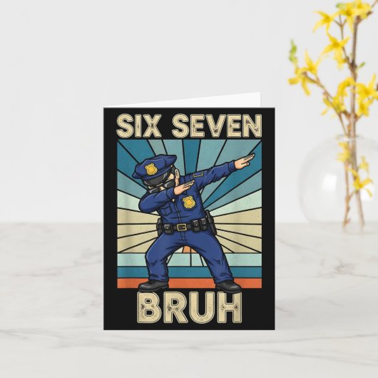 Funny 67 Meme 6 7 Six Seven Liceman Lice Officer R カード (黄色い花)