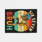 Funny 67 Meme 6 7 Slang Gen Z Six Seven Bruh Dabbi フリースブランケット (正面(横))