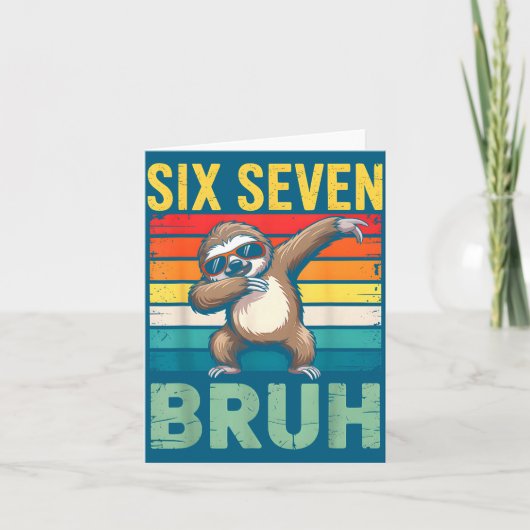 Funny 67 Meme Boys Kids 6 7 Dabbing Six Seven Bruh カード (正面)