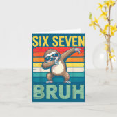 Funny 67 Meme Boys Kids 6 7 Dabbing Six Seven Bruh カード (黄色い花)