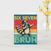 Funny 67 Meme Boys Kids 6 7 Dabbing Six Seven Bruh カード (黄色い花)