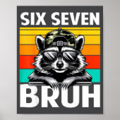 Funny 67 Meme Boys Kids Camo Hat Six Seven Bruh Ra ポスター (正面)