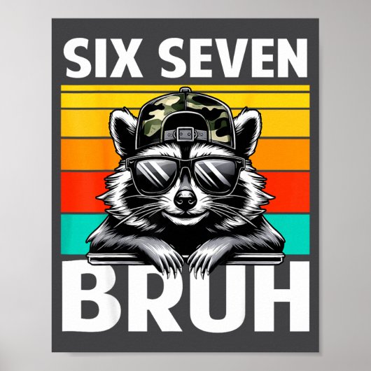 Funny 67 Meme Boys Kids Camo Hat Six Seven Bruh Ra ポスター (正面)