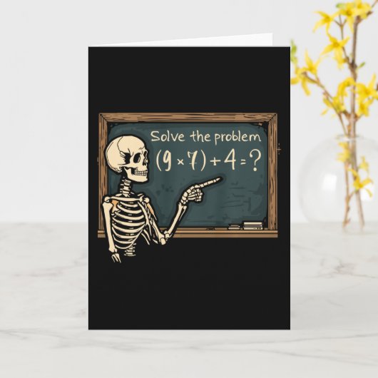 Funny 67 Meme Brainrot Joke Halloween Skeleton Mat カード (黄色い花)