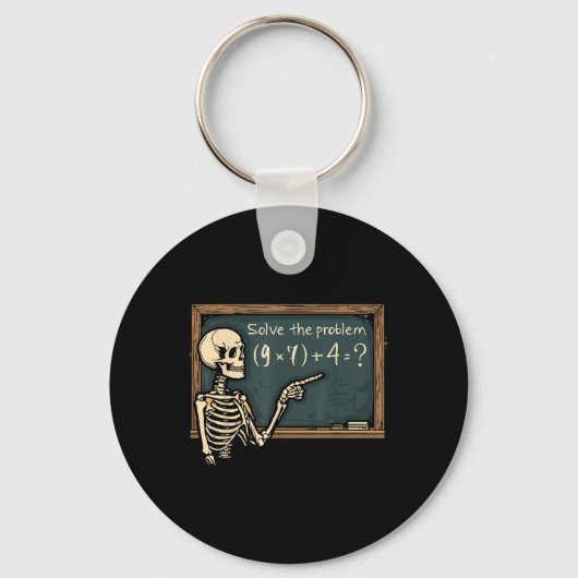 Funny 67 Meme Brainrot Joke Halloween Skeleton Mat キーホルダー (正面)