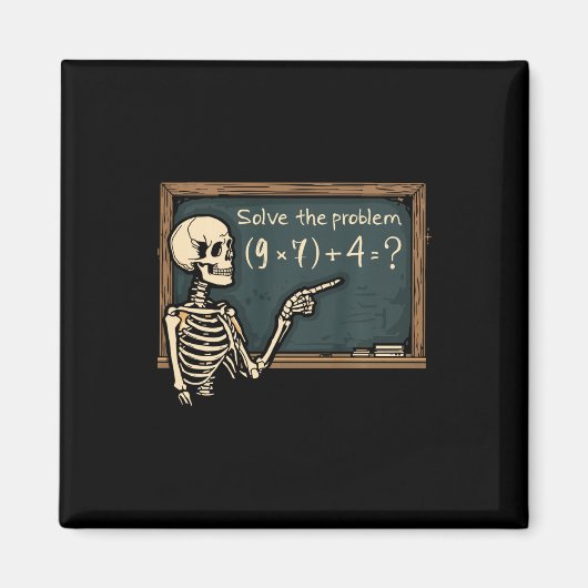 Funny 67 Meme Brainrot Joke Halloween Skeleton Mat マグネット (正面)
