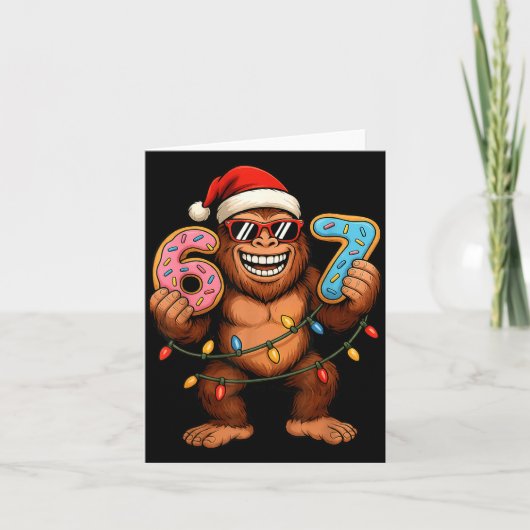 Funny 67 Meme Christmas Bigfoot For Kids Teens  カード (正面)