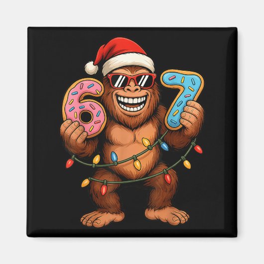 Funny 67 Meme Christmas Bigfoot For Kids Teens  マグネット (正面)