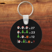 Funny 67 Meme Christmas Math Teacher Santa Six Sev キーホルダー (正面)