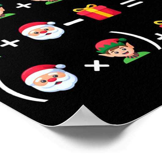 Funny 67 Meme Christmas Math Teacher Santa Six Sev ポスター (角)