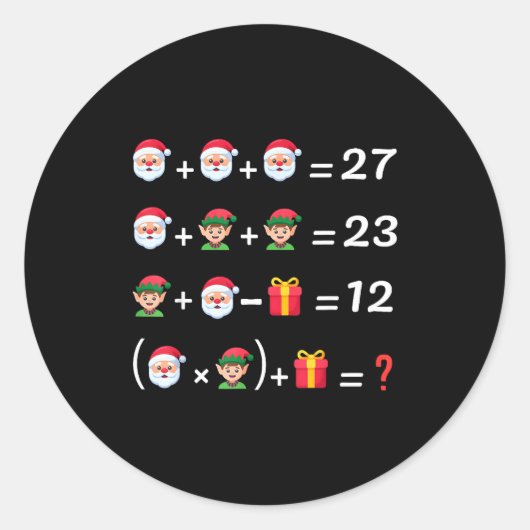 Funny 67 Meme Christmas Math Teacher Santa Six Sev ラウンドシール (正面)