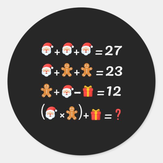 Funny 67 Meme Christmas Math Teacher Santa Six Sev ラウンドシール (正面)
