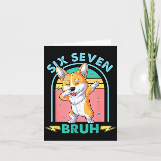 Funny 67 Meme Dog Six Seven Bruh Kids Boys Tee  カード (正面)