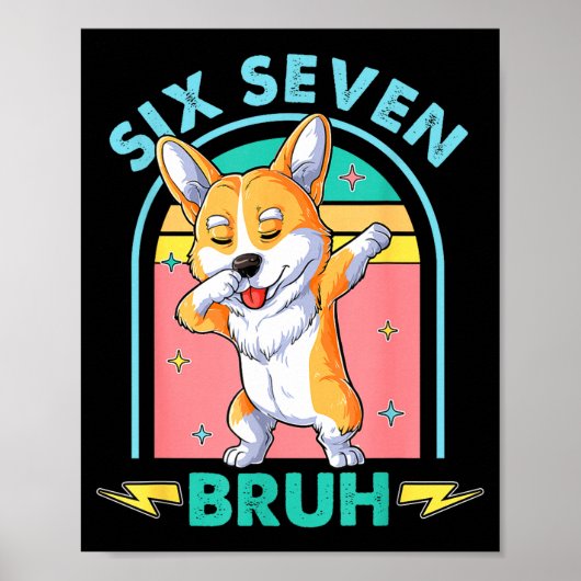 Funny 67 Meme Dog Six Seven Bruh Kids Boys Tee  ポスター (正面)