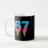 Funny 67 Meme Ice Cream Drip Six Seven Gen Z コーヒーマグカップ (左)