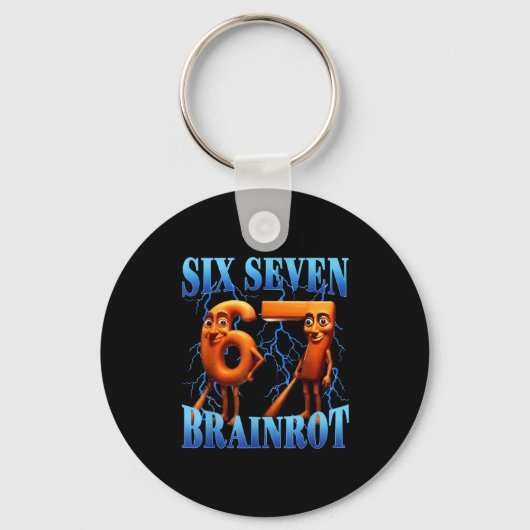 Funny 67 Meme Italian Brainrot Tung Tung Sahur Six キーホルダー (正面)