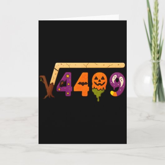 Funny 67 Meme Math Teacher 6 7 Halloween Square Ro カード (正面)