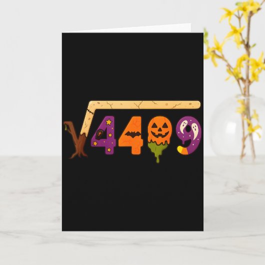 Funny 67 Meme Math Teacher 6 7 Halloween Square Ro カード (黄色い花)