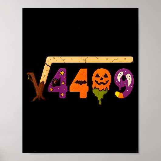 Funny 67 Meme Math Teacher 6 7 Halloween Square Ro ポスター (正面)