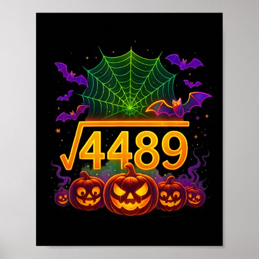 Funny 67 Meme Math Teacher 6 7 Halloween Square Ro ポスター (正面)