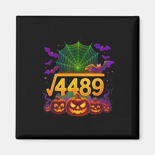 Funny 67 Meme Math Teacher 6 7 Halloween Square Ro マグネット (正面)
