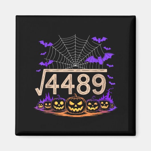 Funny 67 Meme Math Teacher 6 7 Halloween Square Ro マグネット (正面)