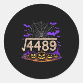 Funny 67 Meme Math Teacher 6 7 Halloween Square Ro ラウンドシール (正面)