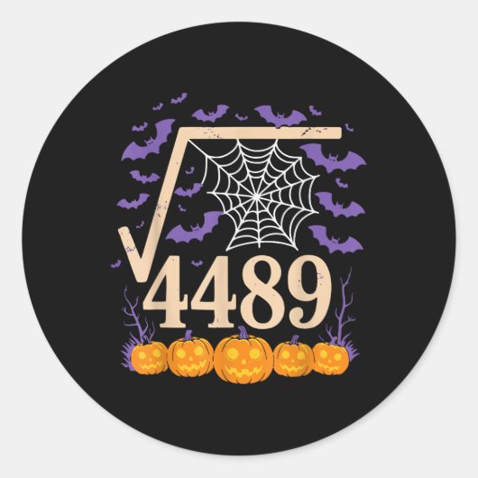 Funny 67 Meme Math Teacher 6 7 Square Root 4489  ラウンドシール (正面)