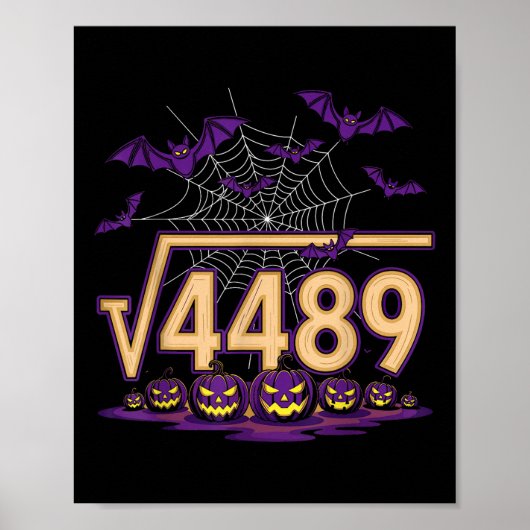 Funny 67 Meme Math Teacher Square Root 4489 Hallow ポスター (正面)