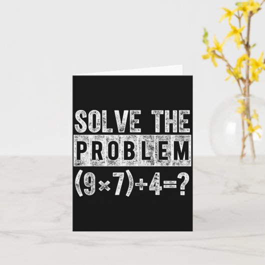 Funny 67 Meme Pemdas Elementary Math Teacher Brain カード (黄色い花)