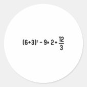 Funny 67 Meme Pemdas Elementary Math Teacher Brain ラウンドシール (正面)