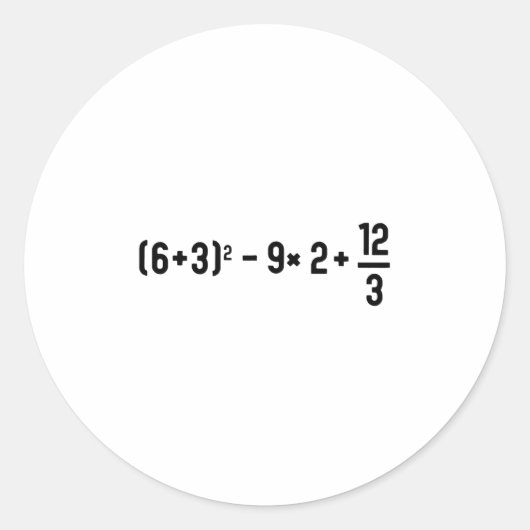 Funny 67 Meme Pemdas Elementary Math Teacher Brain ラウンドシール (正面)