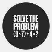 Funny 67 Meme Pemdas Math Teacher Brainrot Element ラウンドシール (正面)