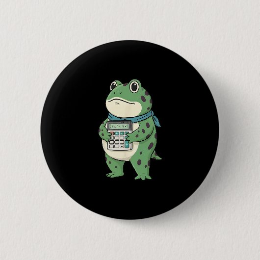 Funny 67 Meme Pemdas Math Teacher Six Seven Frog 缶バッジ (正面)