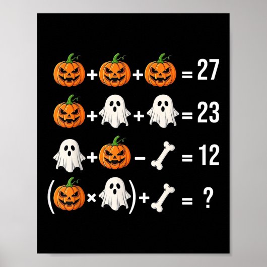 Funny 67 Meme Pumpkin Ghost Math Teacher Costume  ポスター (正面)