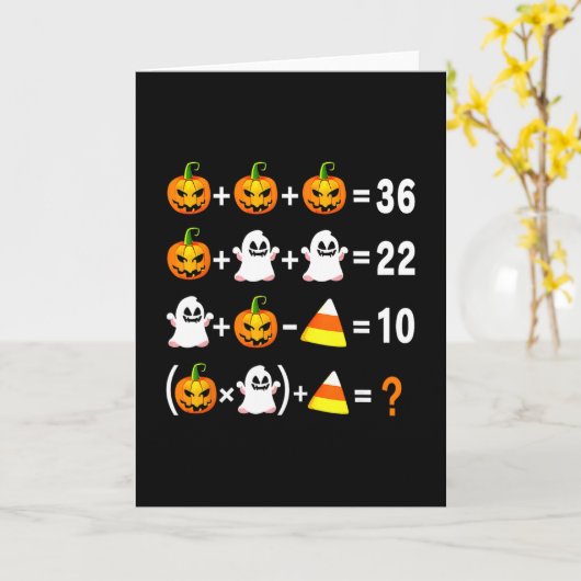 Funny 67 Meme Pumpkin Ghost Math Teacher Halloween カード (黄色い花)