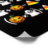 Funny 67 Meme Pumpkin Ghost Math Teacher Halloween ポスター (角)
