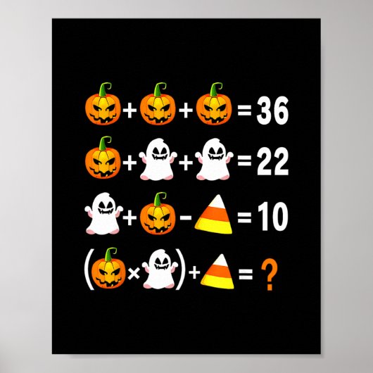 Funny 67 Meme Pumpkin Ghost Math Teacher Halloween ポスター (正面)