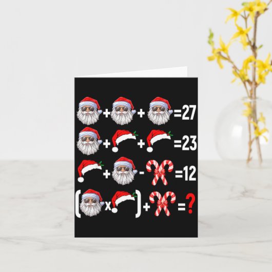 Funny 67 Meme Santa Christmas Tree Math Teacher Xm カード (黄色い花)