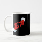 Funny 67 Meme Santa Hands Gesture Six Seven Slang  コーヒーマグカップ (左)