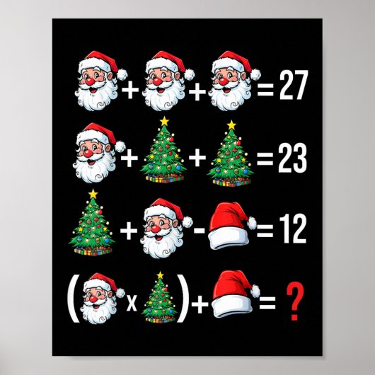 Funny 67 Meme Santa Math Teacher Christmas Pajama  ポスター (正面)