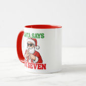  Funny 67 Meme Santa says SIX SEVEN  Christmas Mug マグカップ (正面左)
