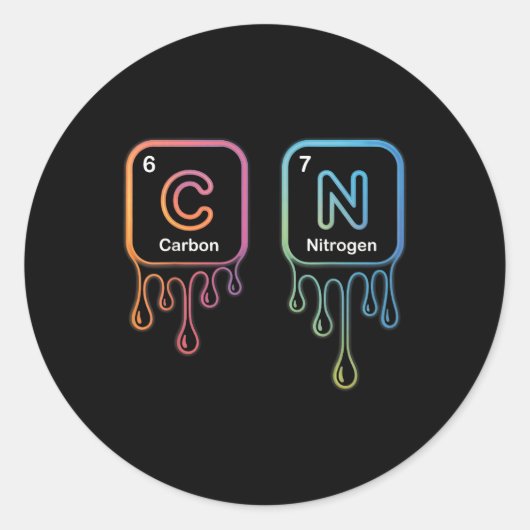 Funny 67 Meme Science Chemistry Nerd Humor Periodi ラウンドシール (正面)