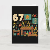 Funny 67 Meme Science Teacher Students Six Seven M カード (正面)