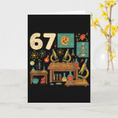 Funny 67 Meme Science Teacher Students Six Seven M カード (黄色い花)