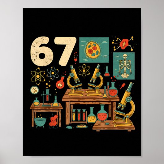 Funny 67 Meme Science Teacher Students Six Seven M ポスター (正面)