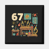 Funny 67 Meme Science Teacher Students Six Seven M マグネット (正面)