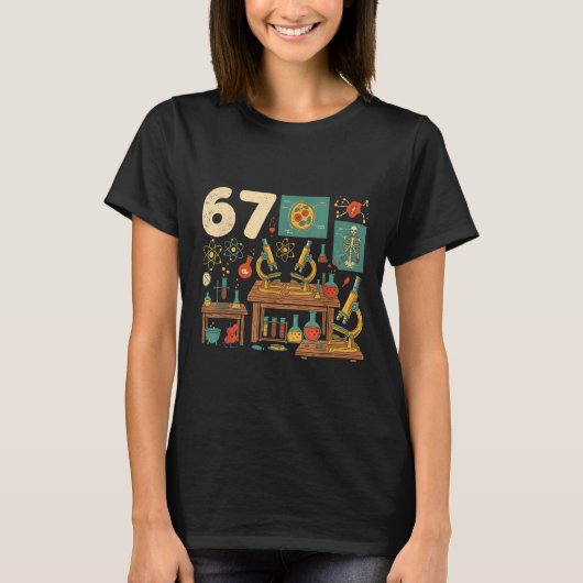 Funny 67 Meme Science Teacher Students Six Seven M Tシャツ (正面)