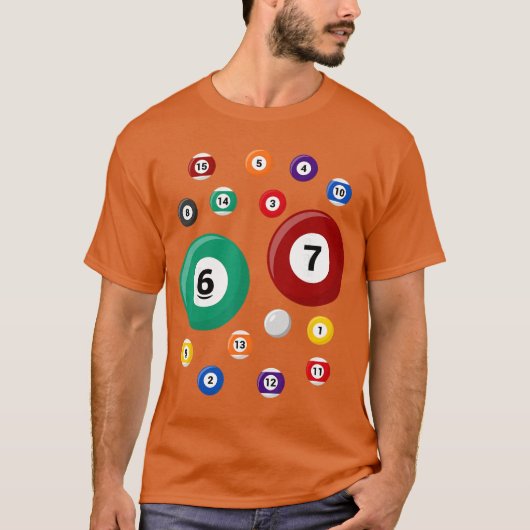 Funny 67 Meme Si Seven Pool Ball Billiard Lover Ge Tシャツ (正面)