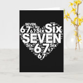 Funny 67 Meme Six Seven Heart Matching Couples Val カード (黄色い花)